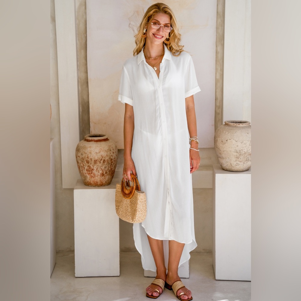 NWT Cupshe Classic White Shirt Dress